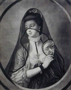 Den skønne nonne uden maske, graveret af Carington Bowles (fl.1744-93) (litografi) af Henry Robert (after) Morland