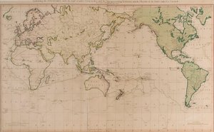 Et generelt kort, der viser de opdagelser, som kaptajn James Cook gjorde på denne og de to foregående rejser, med sporene efter de skibe, han havde under sin kommando. Af løjtnant Roberts fra hans majestæts flåde
