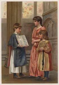 Evensang (farve litho) af Henry Ryland