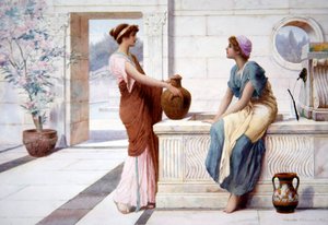 Gossip, ca. 1895 (akvarel om bord)