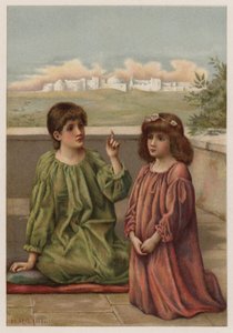 Listening Angels (farve litho) af Henry Ryland