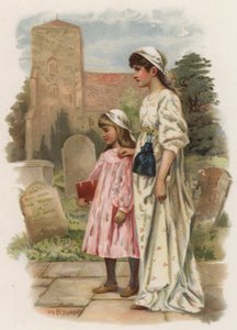 Sabbatsklokker (farve litho) af Henry Ryland