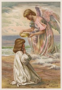 Kronen venter (farve litho) af Henry Ryland