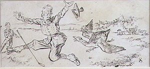 The Attacked Golfer, illustration fra 
