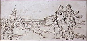The Roadmen disturbed by the Golfers, illustration fra 