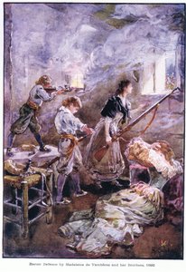 Heroisk forsvar af Madeleine de Vercheres og hendes brødre 1692, ca. 1920