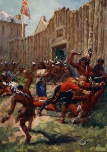 Ojibwe-indianere overraskede briterne ved Fort Michilimackinac, 1763
