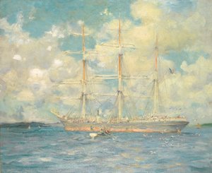 En fransk barque i Falmouth Bay, 1902 af Henry Scott Tuke