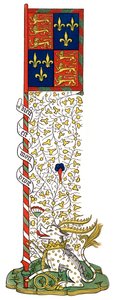 Banner med Englands og Frankrigs våben, inddelt, c1445, 1843. af Henry Shaw