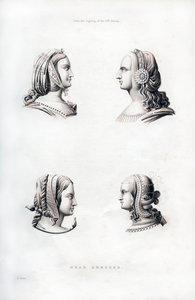 Hovedbeklædning, begyndelsen af det 16. århundrede, 1843. af Henry Shaw
