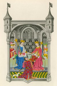 John Talbot, jarl af Shrewsbury, præsenterer sin bog til dronning Margaret, illustration fra 