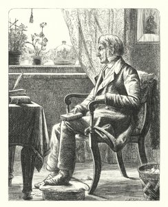 En far læser i Bibelen (gravering) af Henry Stacey (after) Marks