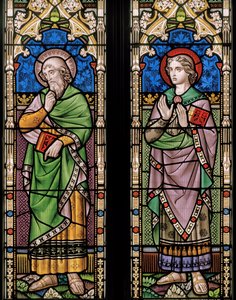 St Luke og St John, ca. 1859 (farvet glas)