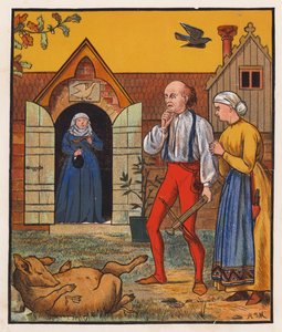 Skrædderen og kragen (farvelitografi) af Henry Stacy (after) Marks