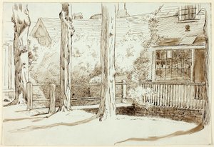 Hus og gamle træer af Henry Stacy Marks