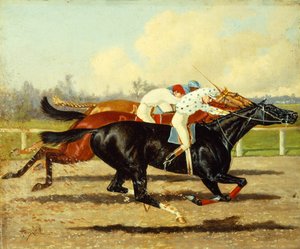 Galilee, Dobbins og Domino løber i Futurity Stakes, Belmont Park af Henry Stull