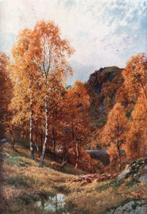 Gyldent efterår, Trossachs, Perthshire (farvelitografi) af Henry Sutton Palmer