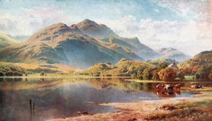 Loch Achray, Trossachs, Perthshire (farvelitografi)
