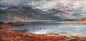 Morven Hills fra Appin, Argyllshire (farvelitografi)