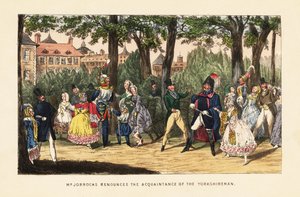 Engelske turister promenerer i Tuileries Garden, Paris af Henry Thomas (after) Alken