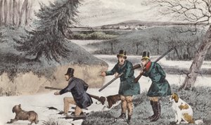 Mytton skyder om vinteren (litografi) af Henry Thomas (after) Alken