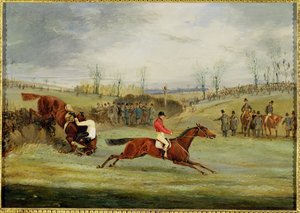 En steeplechase, en anden hæk af Henry Thomas Alken