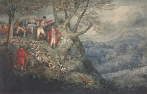 En illustration af C.J. Apperley („Nimrod“), The Life of a Sportsman: „En natscene med Sir Thomas Mostyn“ af Henry Thomas Alken