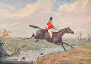 Fox Hunting: Leaping the Brook, 1906 af Henry Thomas Alken