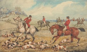 Illustration til R.S. Surtees’ »The Analysis of the Hunting Field«: The Check: »Hvad i alverden laver du her...«