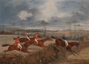 Scener fra en steeplechase: At tage en hæk af Henry Thomas Alken