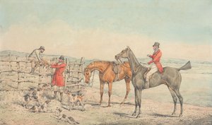 Døden: Ræven hejses op på et hegn af Henry Thomas Alken