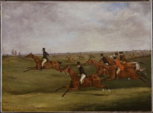 The Grand Leicestershire Steeplechase, 12. marts 1829: Gå i tempo af Henry Thomas Alken