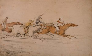 De sidste to sekunder (blyant og akvarel) (par 85459) af Henry Thomas Alken