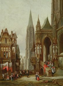 Kirkelig procession ind i en katedral