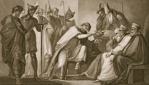 Edward II fratræder sin krone, indgraveret af Schiavonelli, illustration fra David Humes 