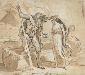 Psyche giver sin mønt til Charon