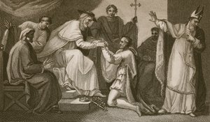 Indsendelse af John, indgraveret af Delatre, illustration fra David Humes 