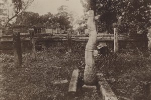 Ceylons ruinerede byer: Curious Rounded Column and Ruins (s/h-billede)