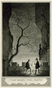 Hertuginden af Malfi af John Webster: Jeg er Bosola, din ven (litho)