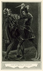 Hertuginden af Malfi af John Webster: Mordet på Antonio (litho)