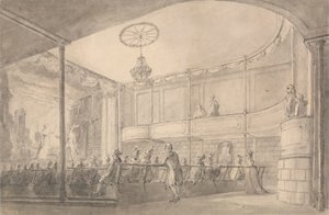 Interiør af Brandenburger Hus Theatre, Hammersmith af Henry Wigstead