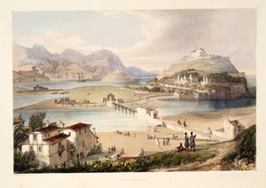 San Sebastian, fra Skitser af landskaber i de baskiske provinser i Spanien, med et udvalg af national musik ?, pub. 1838 (håndfarvet gravering)