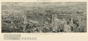 Et fugleperspektiv af den vestlige ende af London af Henry William Brewer