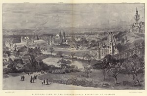 Fugleperspektiv af den internationale udstilling i Glasgow