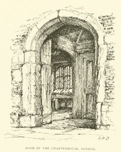 Døren til Charterhouse, London (gravering) af Henry William Brewer
