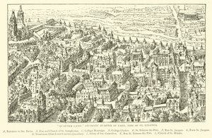"Quartier Latin," Studenterkvarteret i Paris, tid for St Ignatius (gravering) af Henry William Brewer