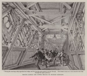 Løb over Tower Bridge mandag morgen af Henry William Brewer