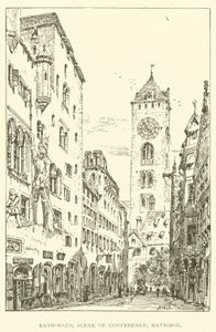 Rath-Haus, konferencescene, Ratisbon (gravering) af Henry William Brewer