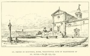 St. Pietro i Montorio, Rom, traditionelt sted for St. Peters martyrdom (gravering) af Henry William Brewer