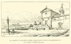 St. Pietro i Montorio, Rom, traditionelt sted for Skt. Peters martyrium (gravering) af Henry William Brewer